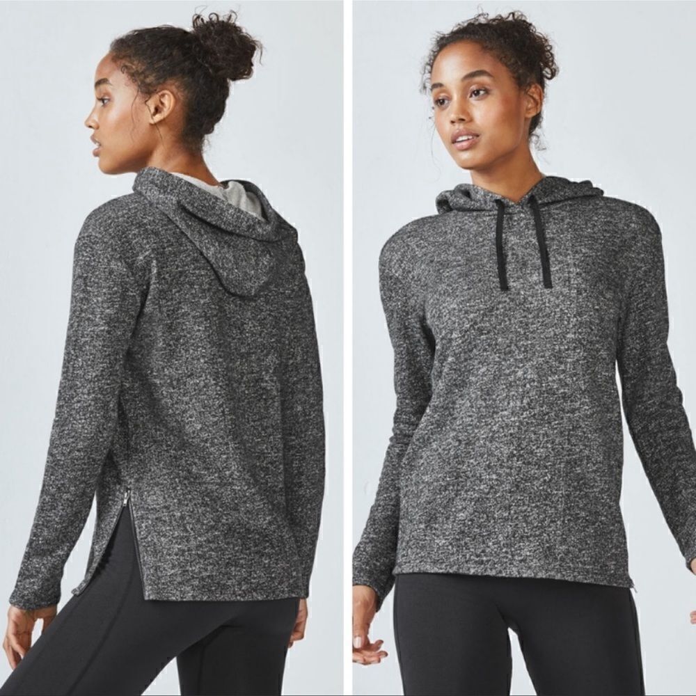 Fabletics Taj Hoodie Sweatshirt Side Zip Black XS
